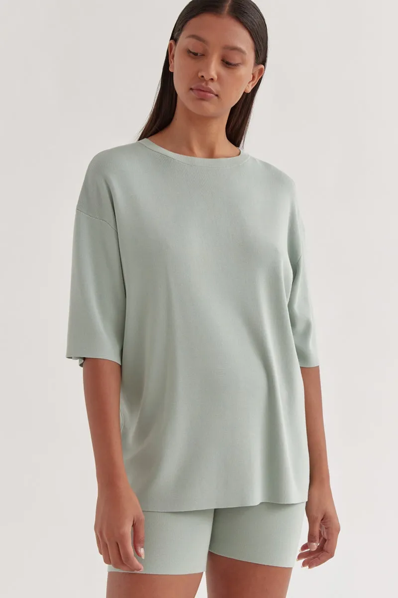 Assembly Label - Milano Knit Oversized Tee - Ocean Green