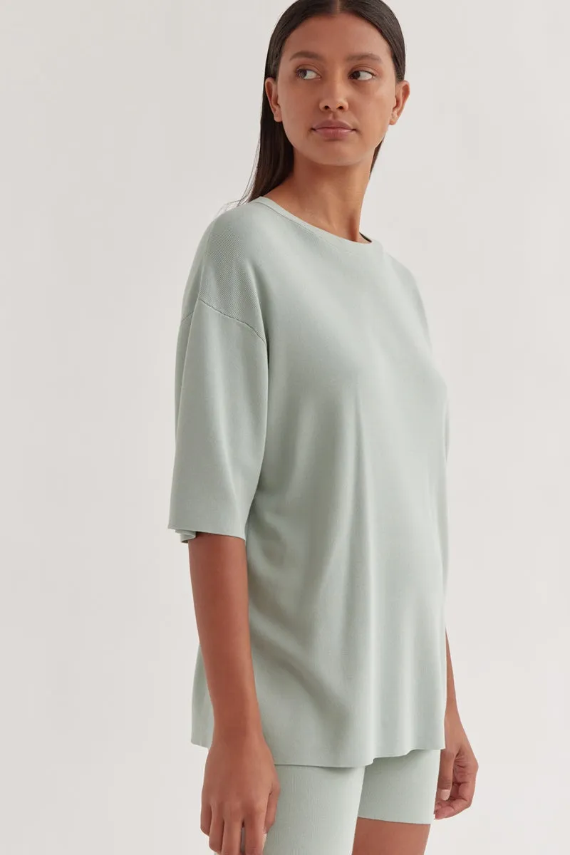 Assembly Label - Milano Knit Oversized Tee - Ocean Green