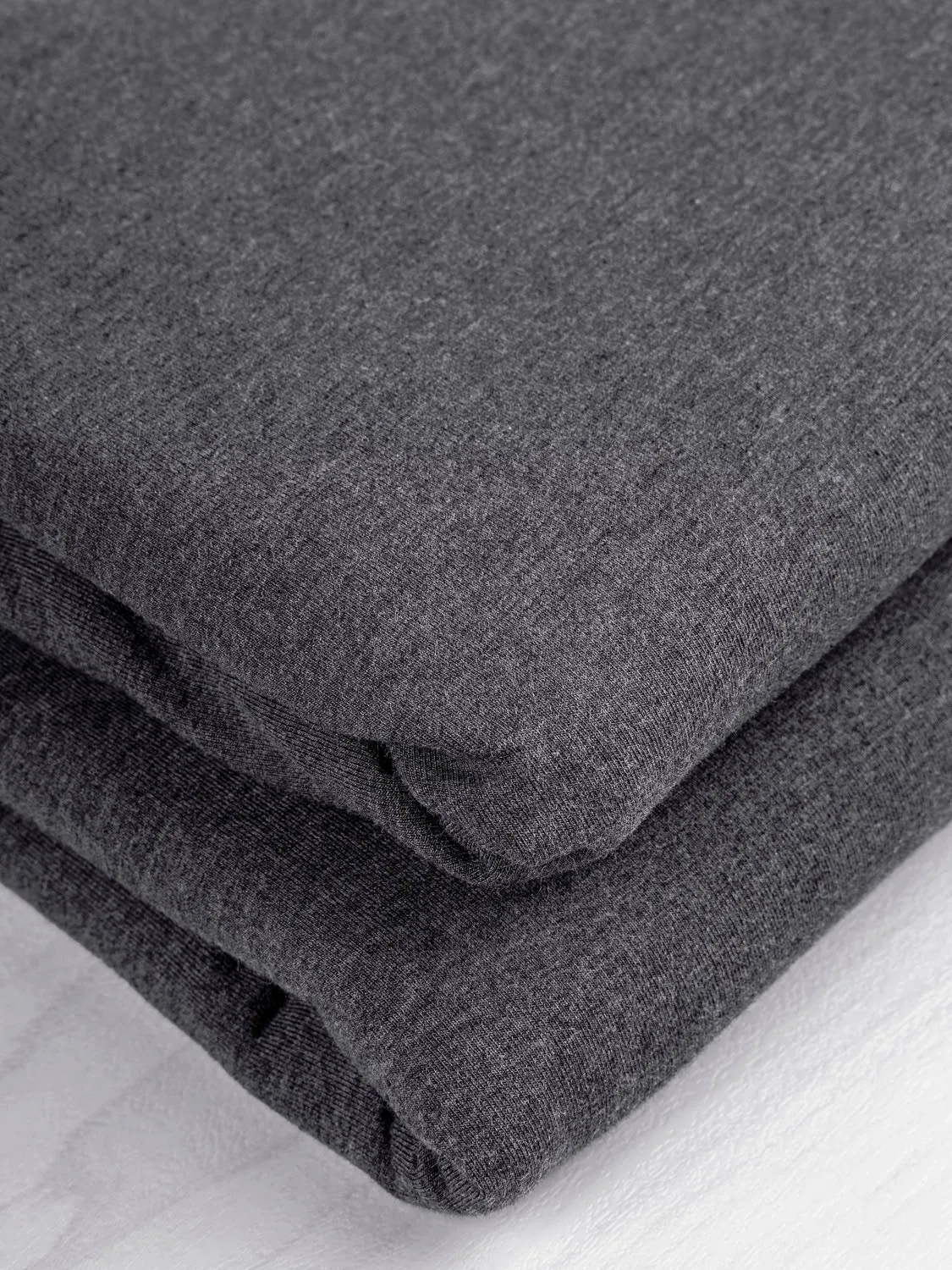 Bamboo Cotton Stretch Fleece - Charcoal - Swatch