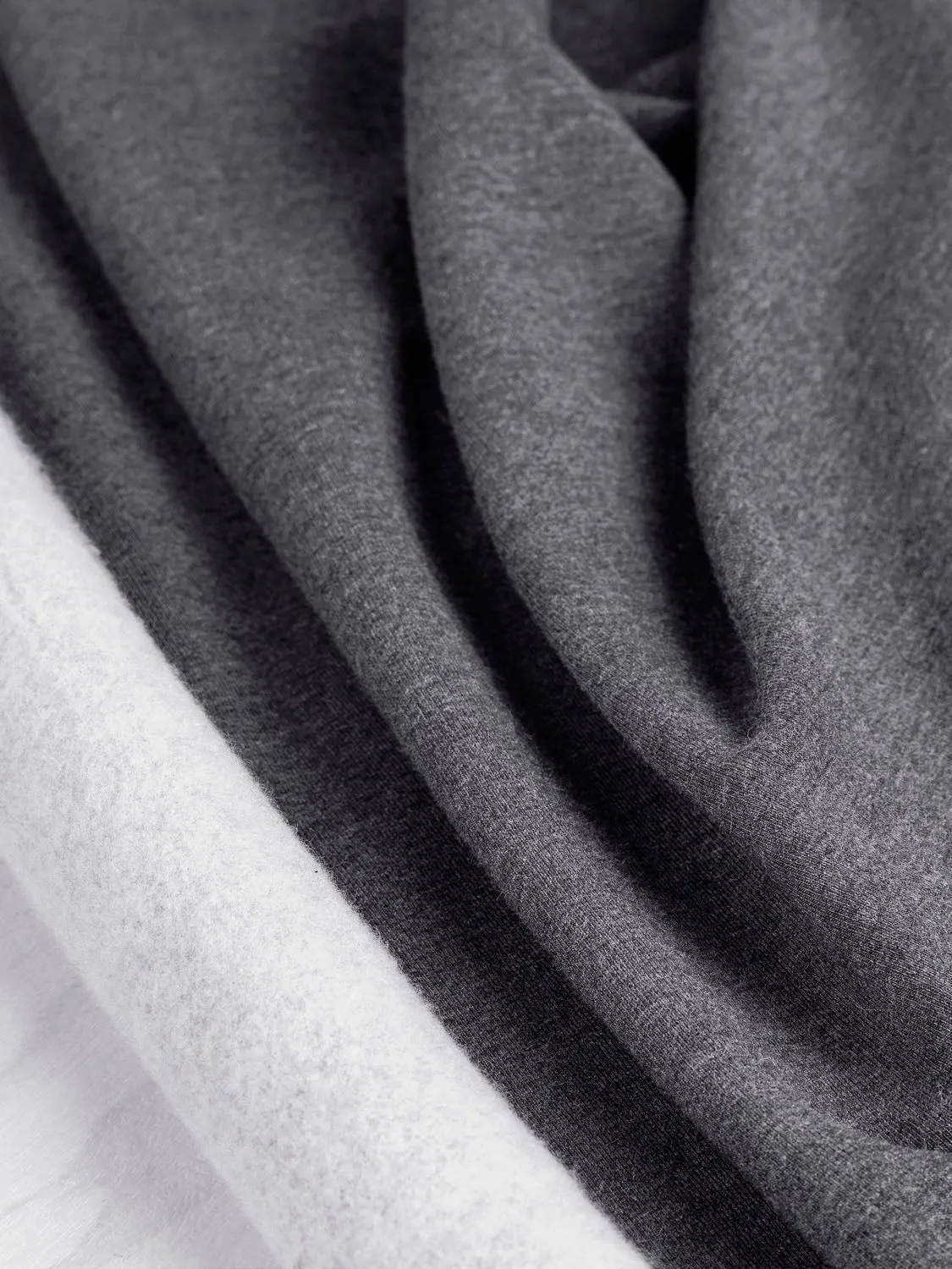 Bamboo Cotton Stretch Fleece - Charcoal - Swatch