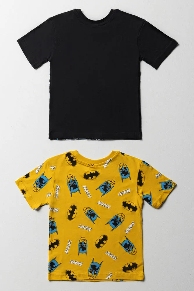 Batman 2 Pack Short Sleeve T-Shirts Black & Yellow