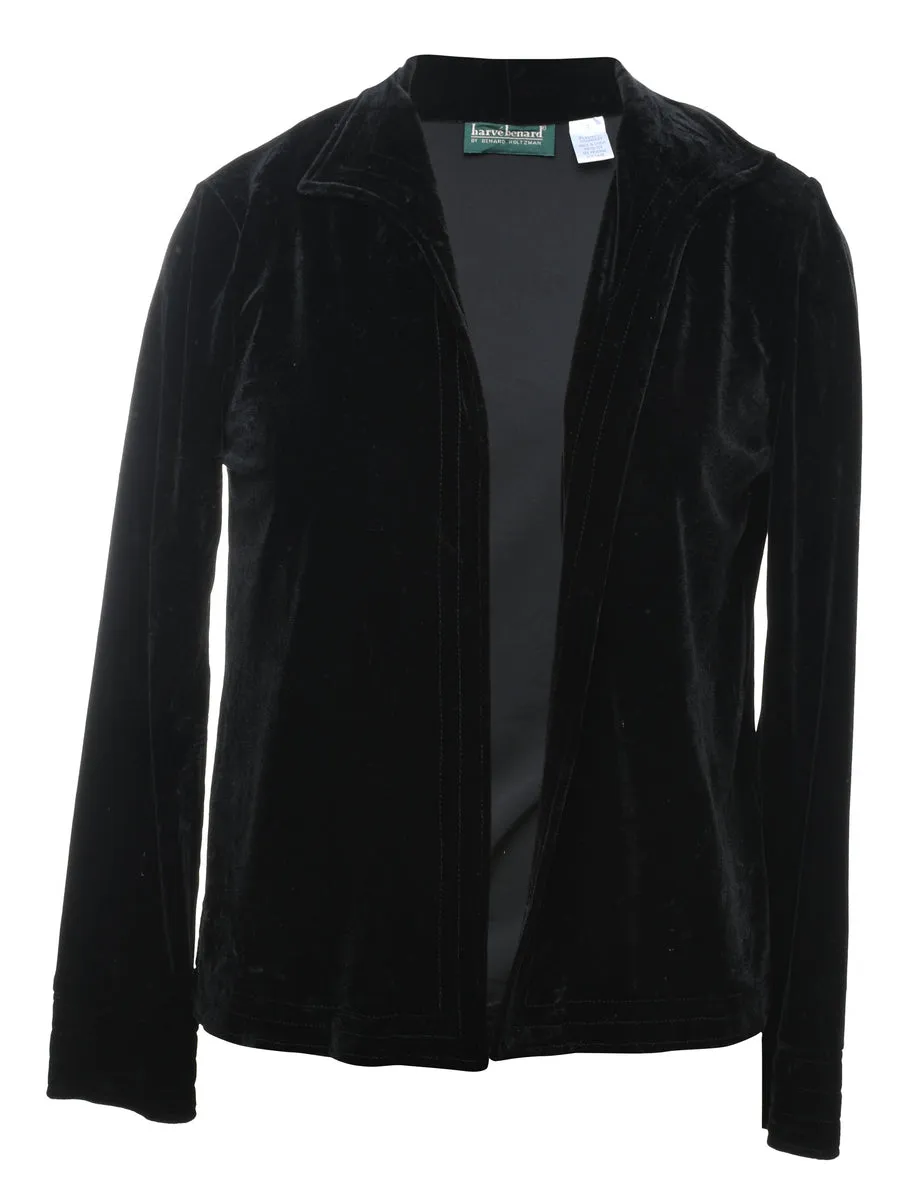 Black Classic Velvet Evening Jacket - S