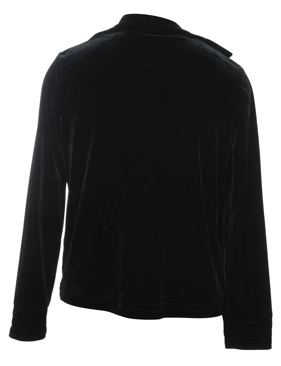 Black Classic Velvet Evening Jacket - S