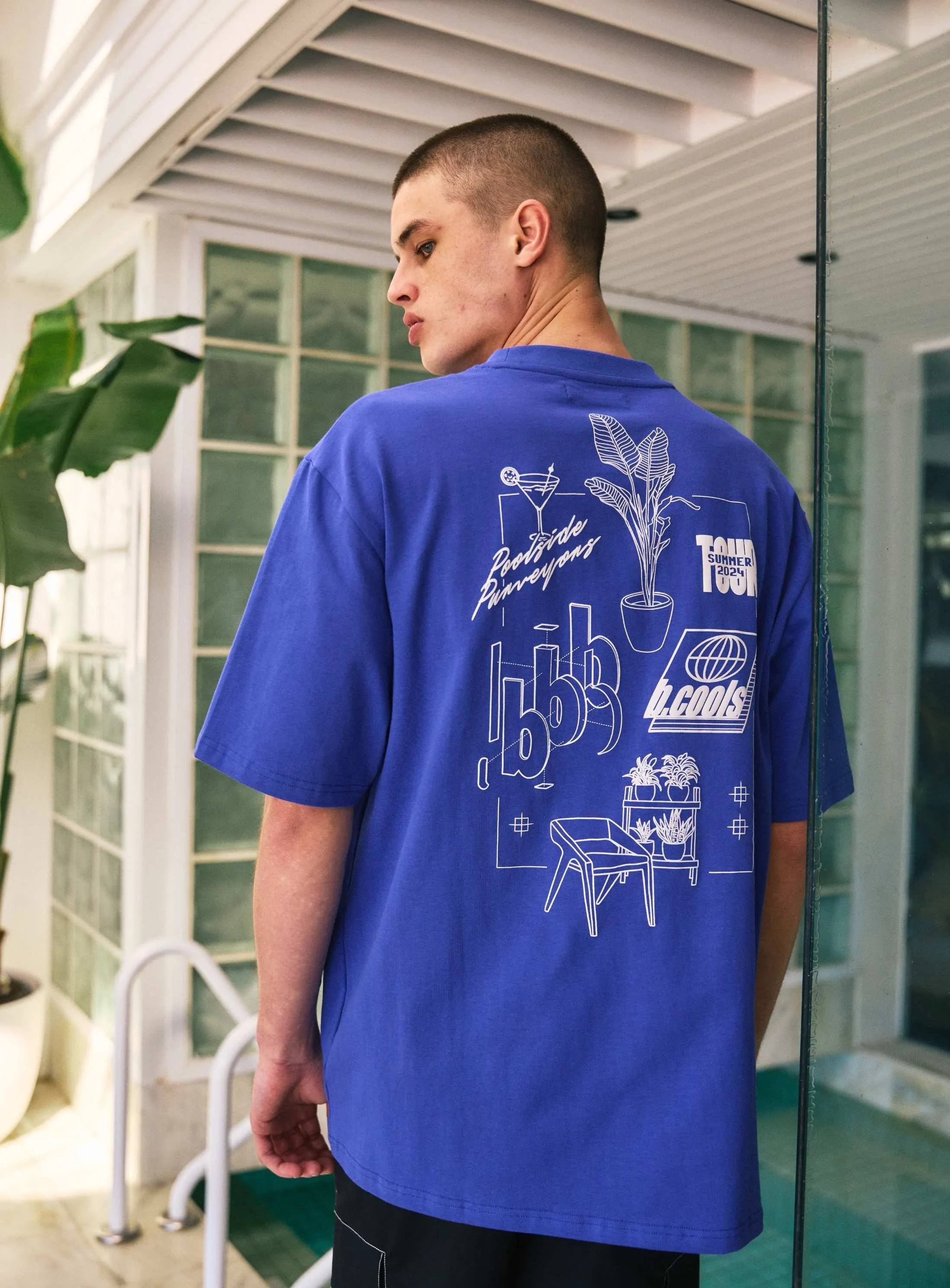 Blueprint Tee Cyber Blue