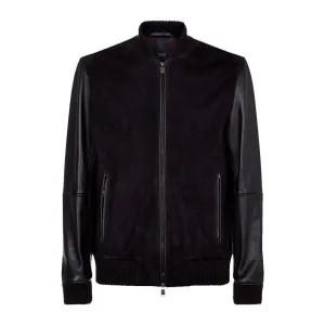 Boss Suede and Leather Bomber Jacket