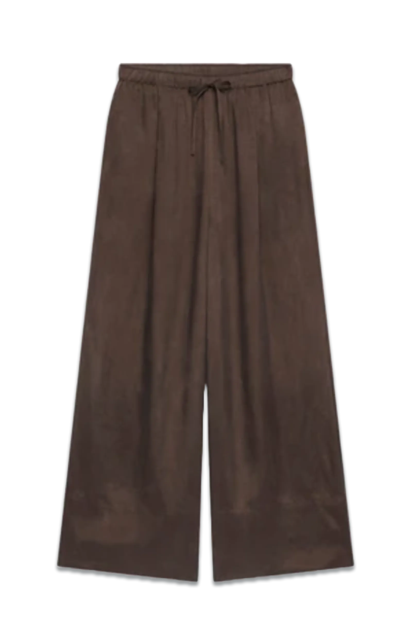 Brown Drawstring Wide Trousers