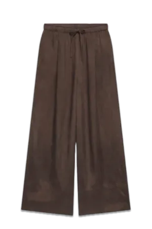 Brown Drawstring Wide Trousers