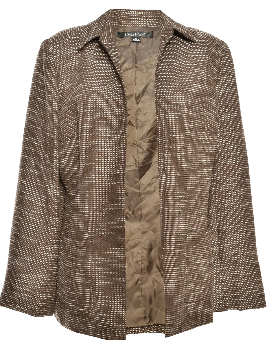 Brown Patterned Classic Jacket - L