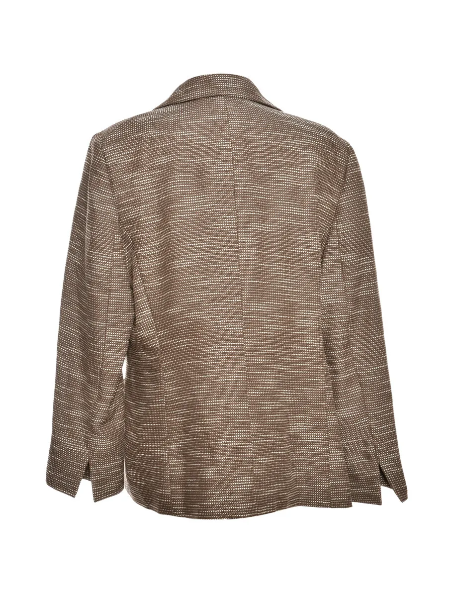 Brown Patterned Classic Jacket - L