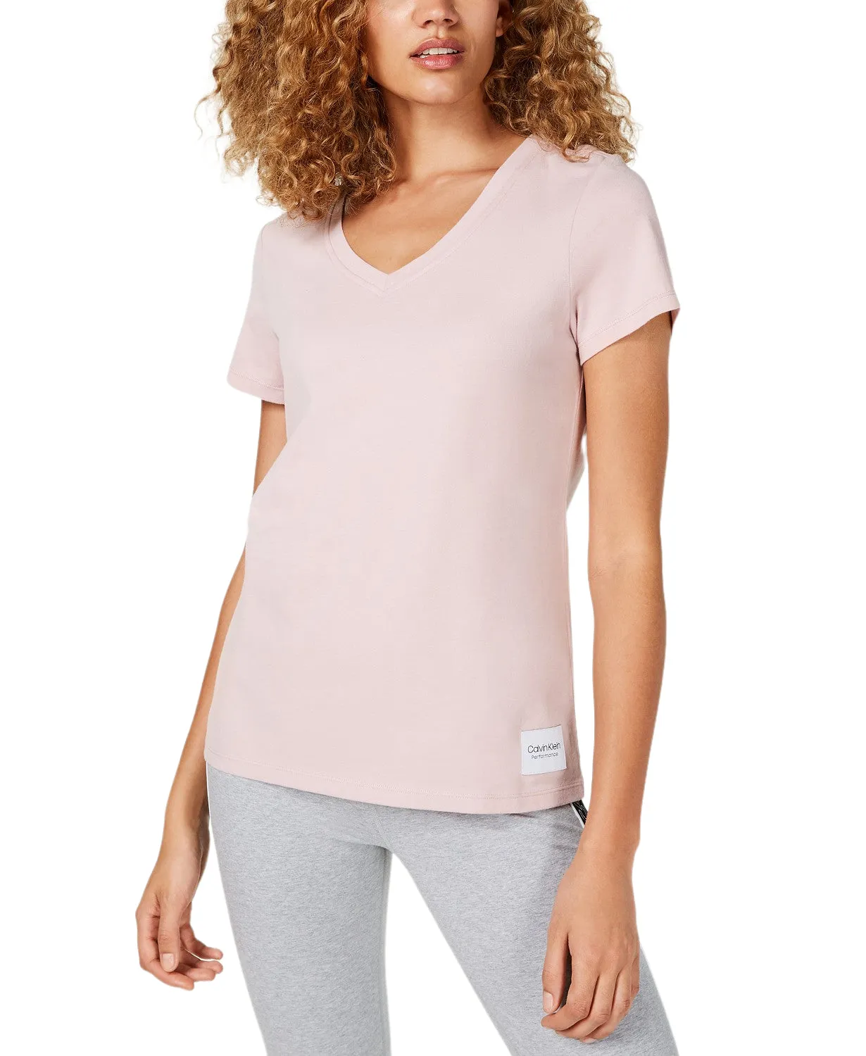 Calvin Klein Performance Women's V-Neck Active T-Shirt, Pink, S