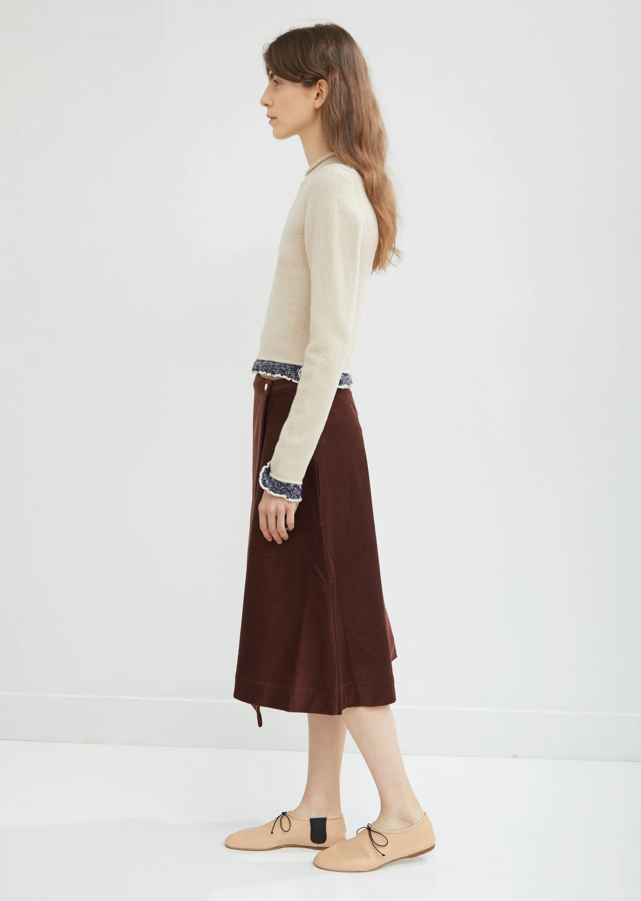 Corduroy Wrap Over Skirt