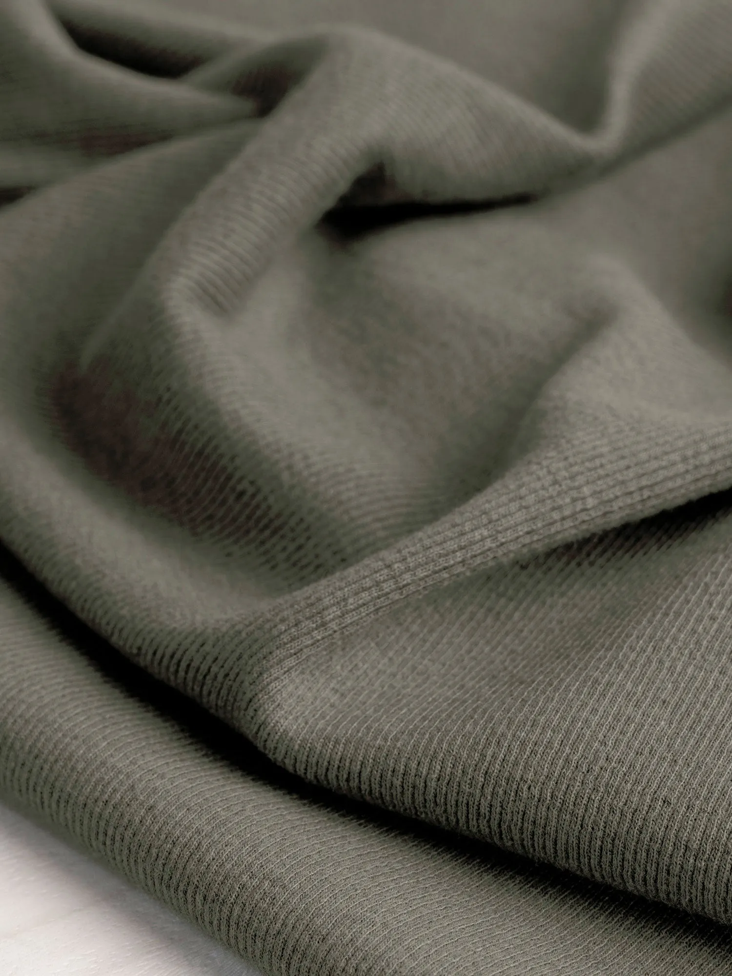 Cotton Tencel Modal Rib Knit - Olive - Swatch