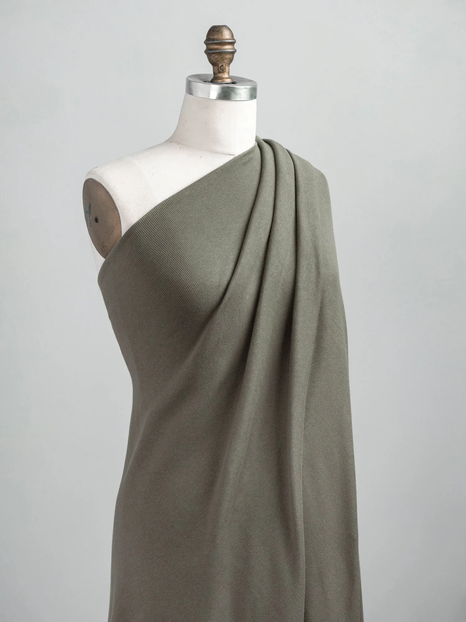 Cotton Tencel Modal Rib Knit - Olive - Swatch