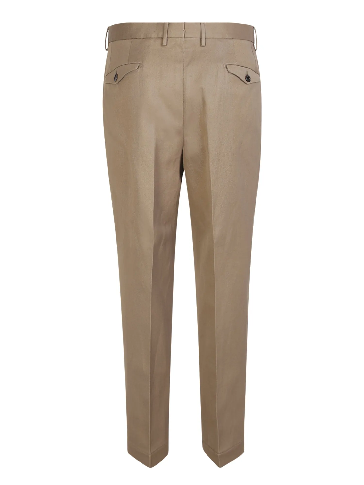 Dark beige linen and cotton blend trousers