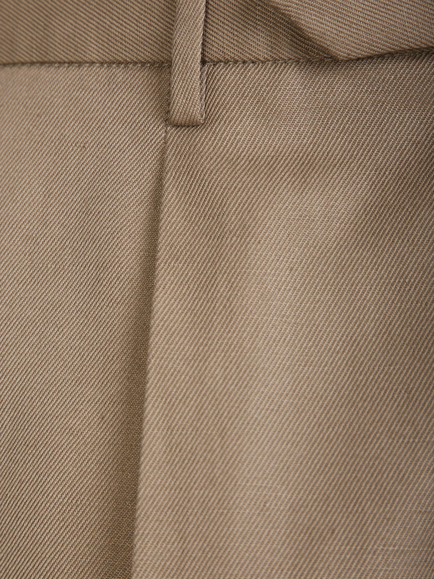 Dark beige linen and cotton blend trousers