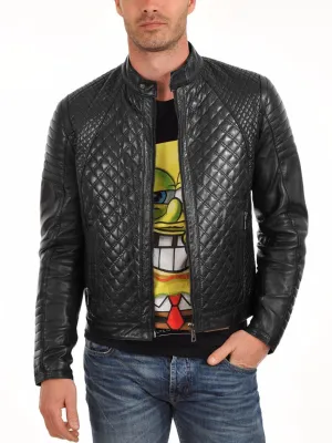 Dorith Classic Black Quilted Leather Jacket