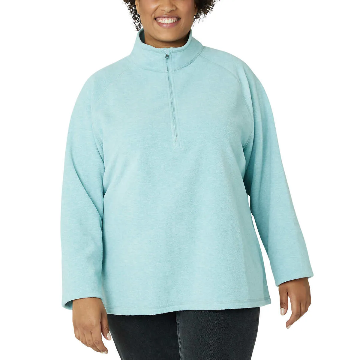 Eddie Bauer Women's Ultrasoft Mock Neck Quarter Zip Pullover Top