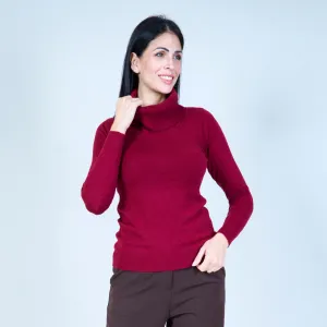 Elegant knit sweater with cowl neck wholesale