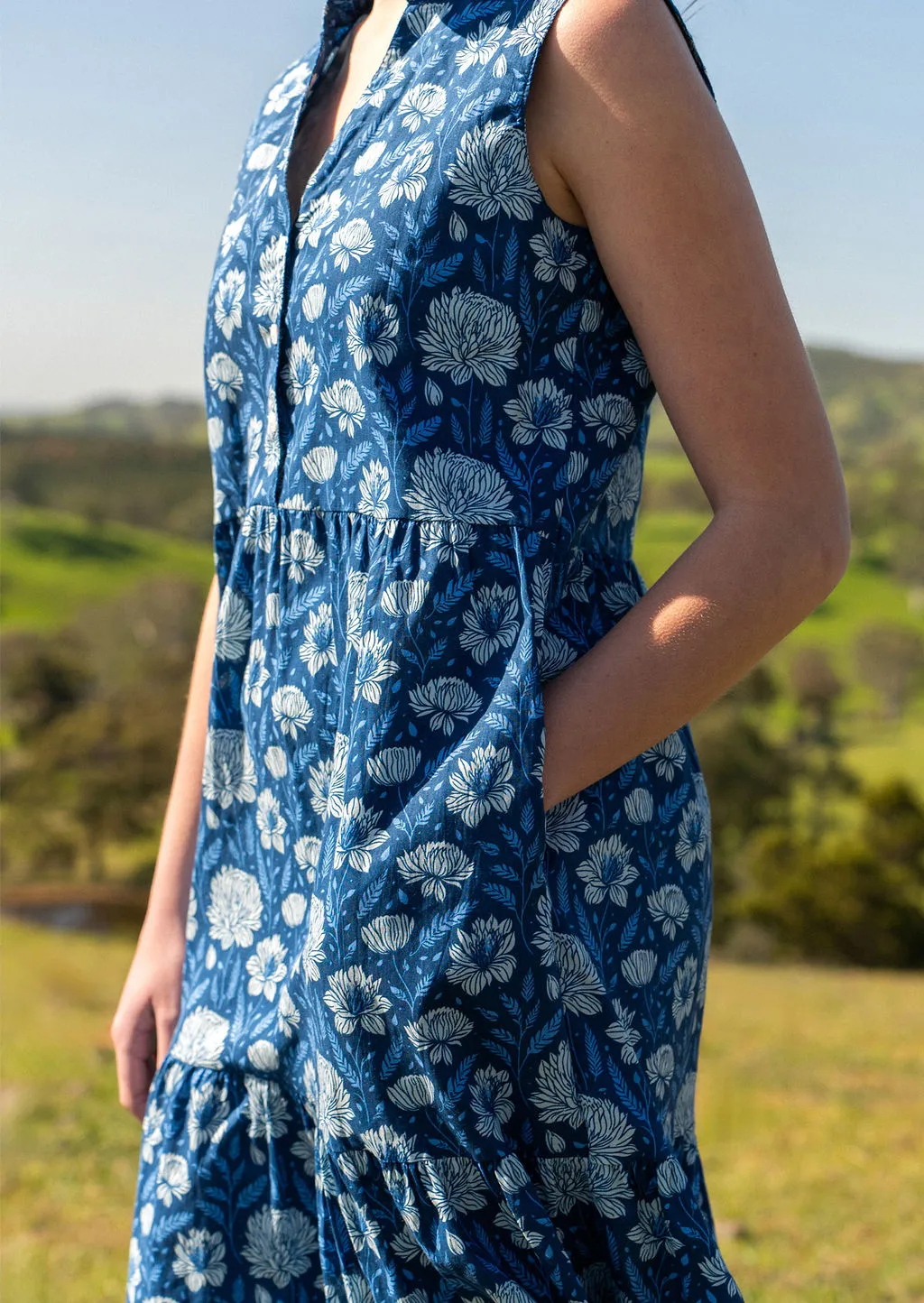 Ember Midi Dress Blue Meadow