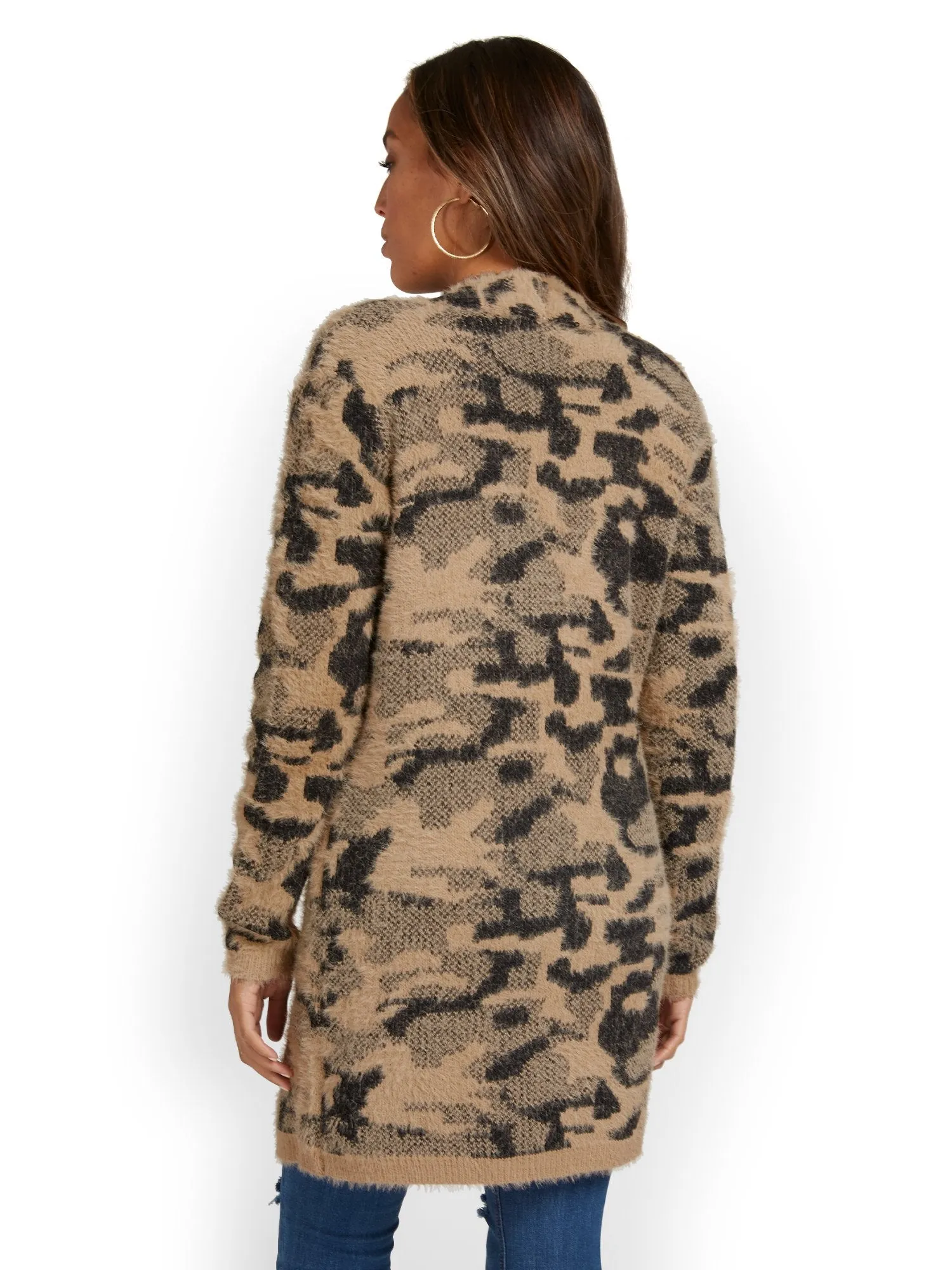 Fate Inc Leopard-Print Fuzzy-Knit Cardigan - Brands We Love