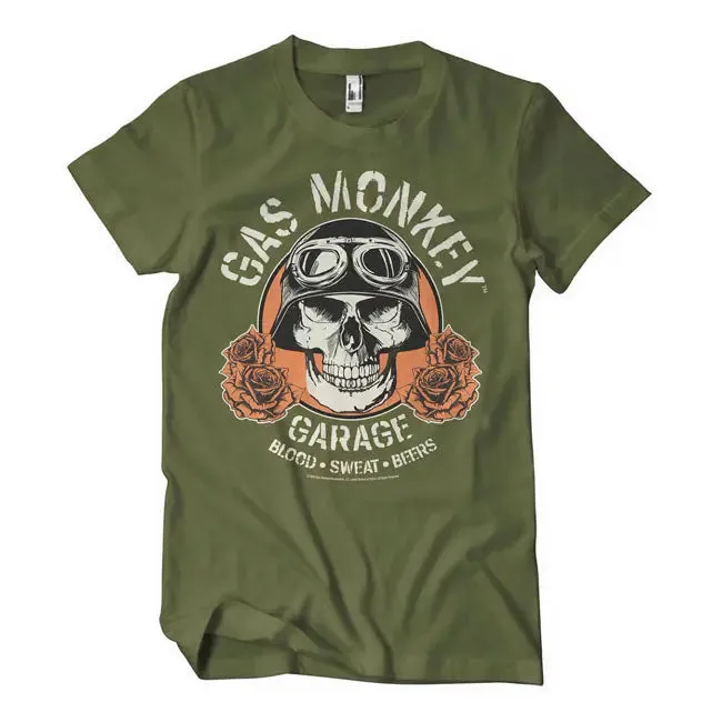 Gas Monkey Garage Skull T-Shirt Olive