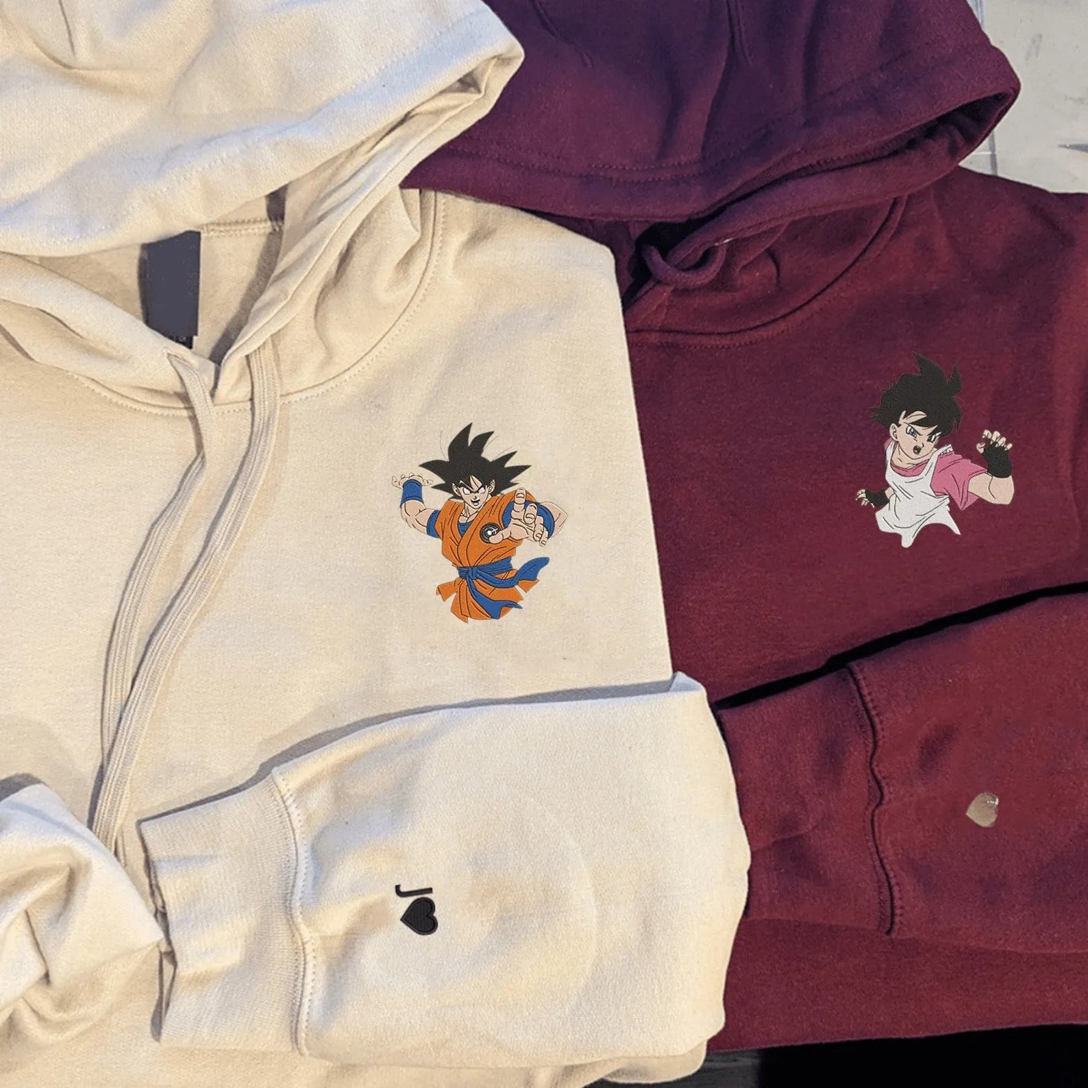 Goku x Videl Matching Couple Hoodies – Custom Anime Sweatshirts for Couples