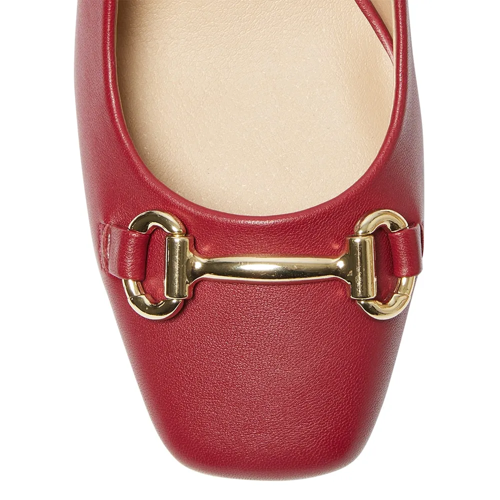 Goldie Heel in Red Leather