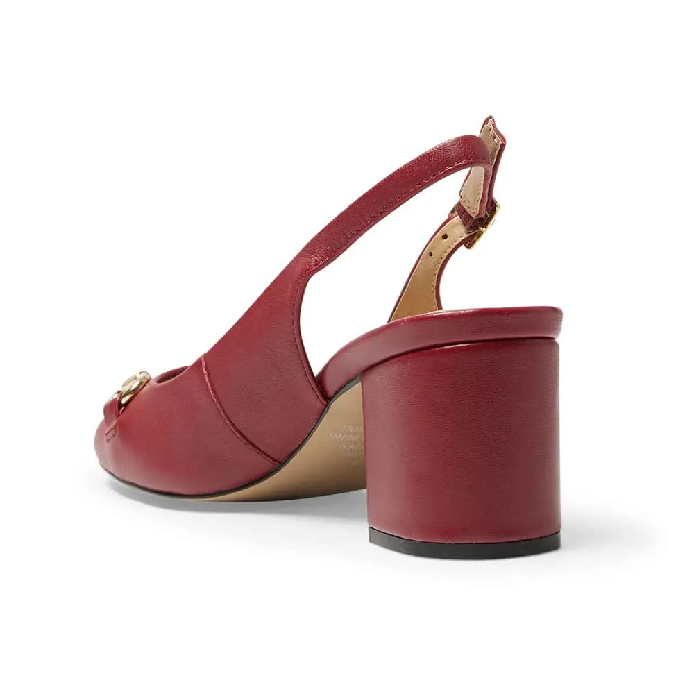 Goldie Heel in Red Leather