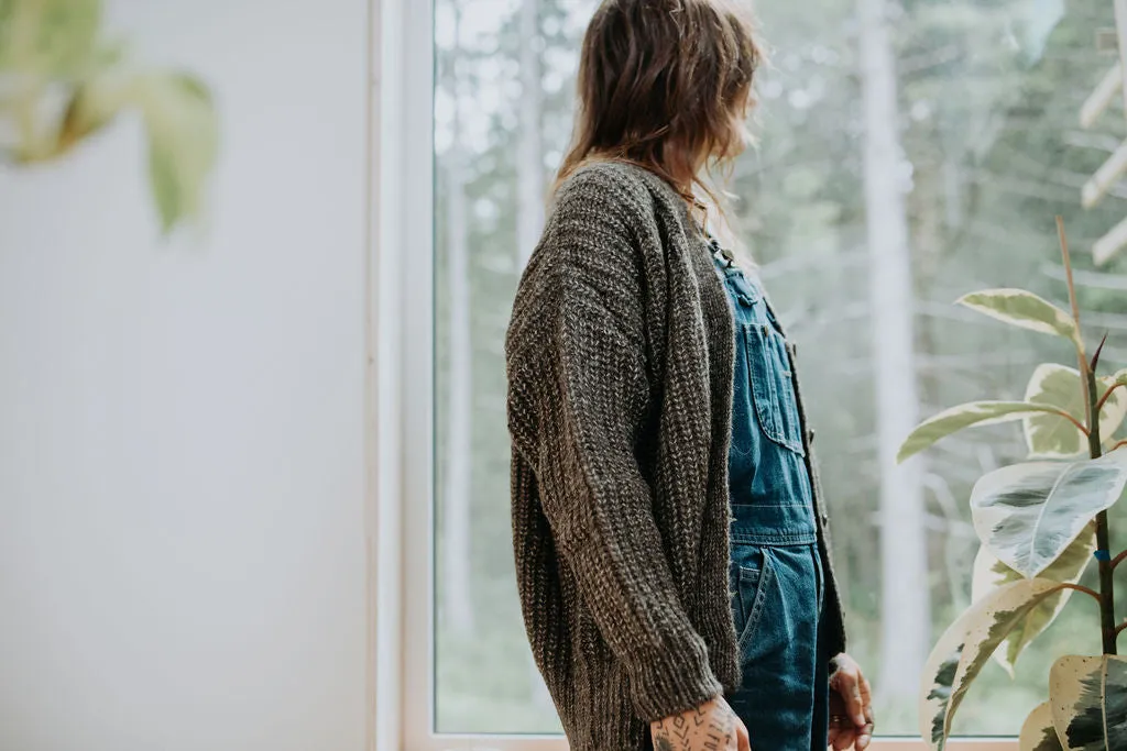 Graphite Gaston Cardigan, Undyed Alpaca