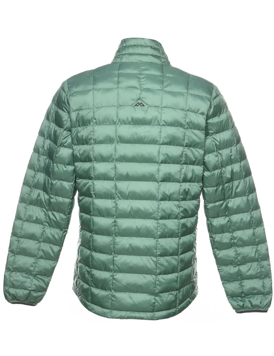 Green Zip-Front Classic Puffer Jacket - L