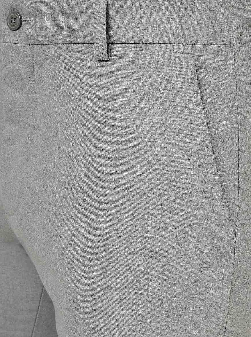 Grey Solid Super Slim Fit Trouser | JadeBlue