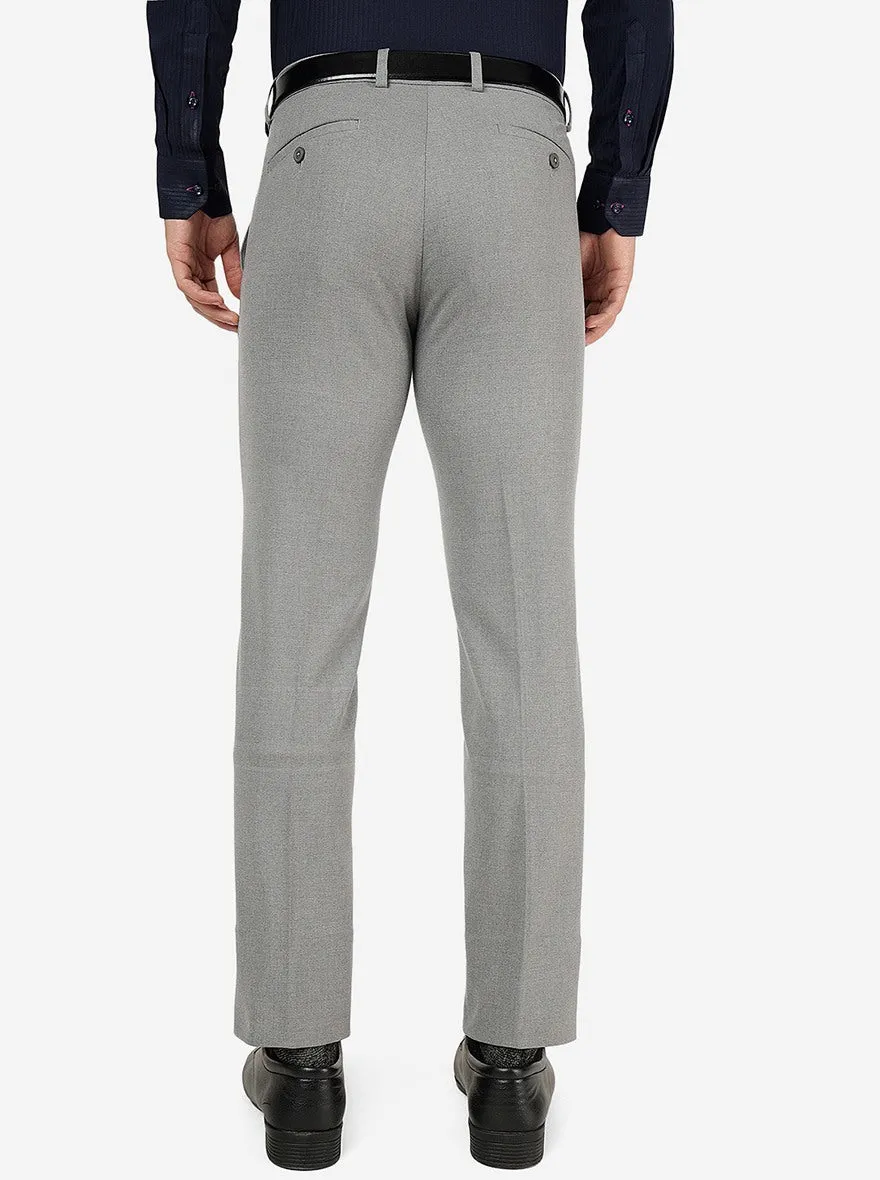 Grey Solid Super Slim Fit Trouser | JadeBlue