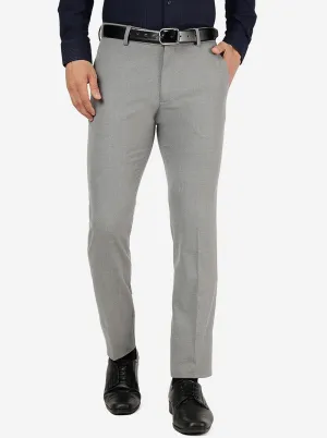 Grey Solid Super Slim Fit Trouser | JadeBlue