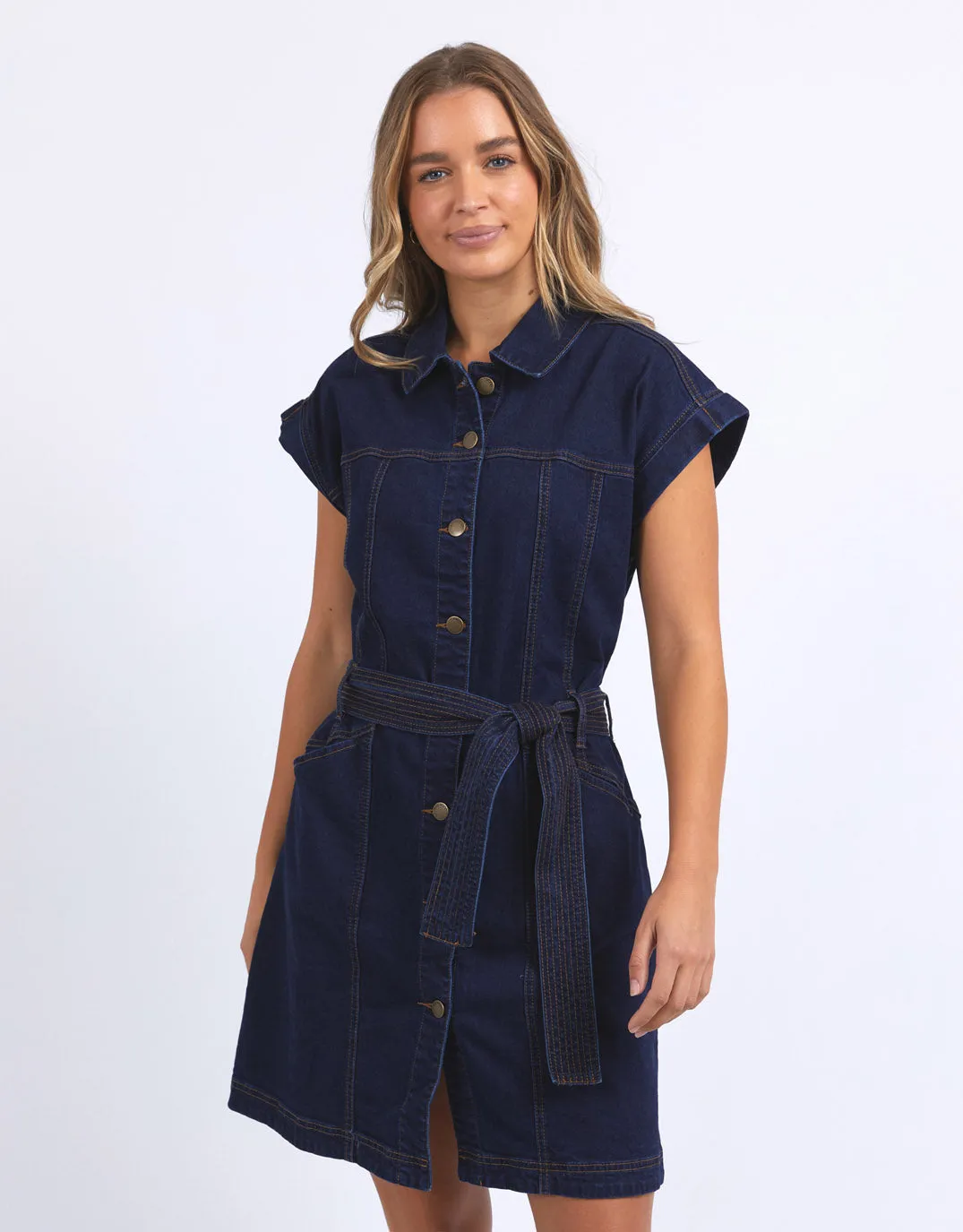 Heidi Dress - Dark Blue Denim