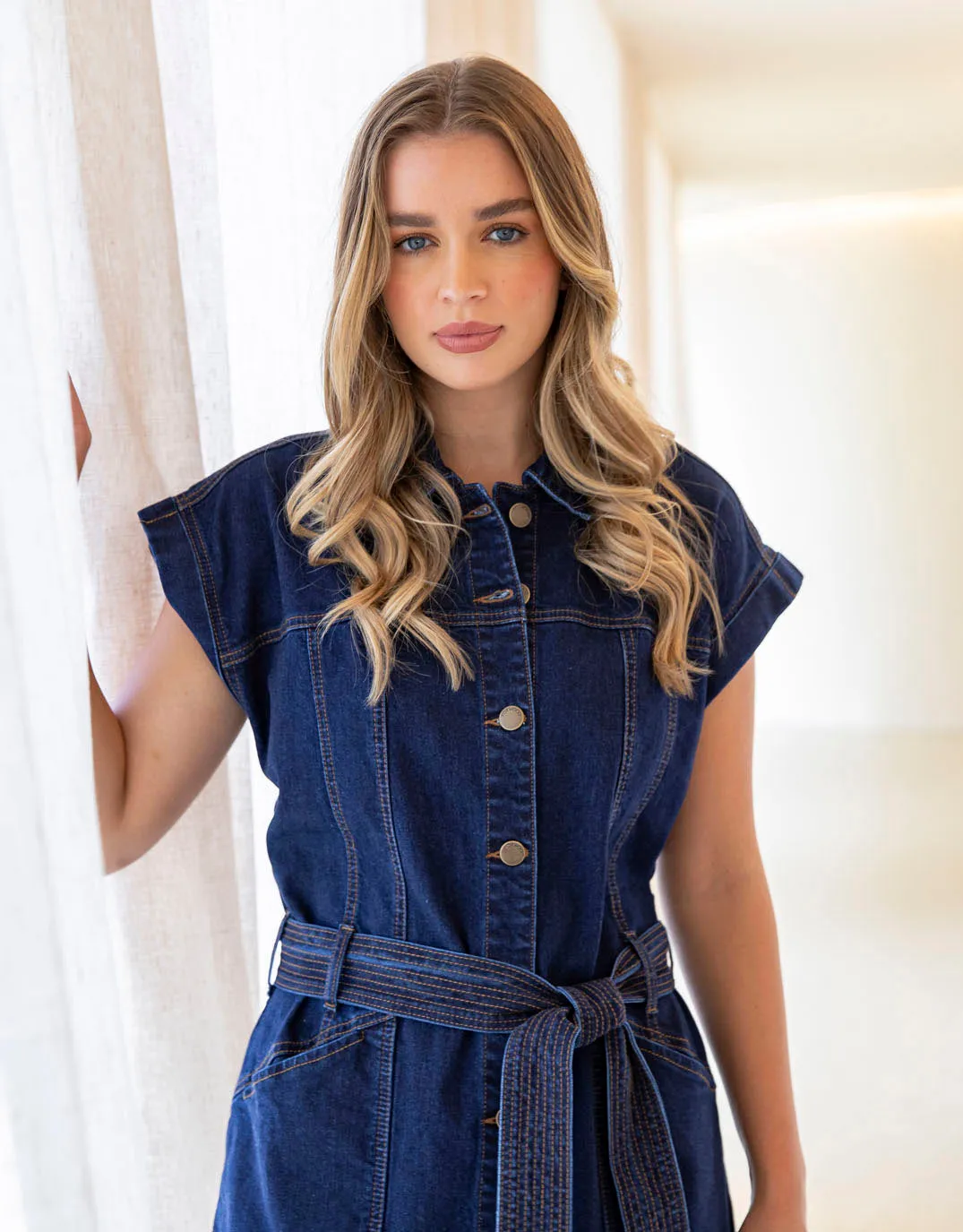 Heidi Dress - Dark Blue Denim