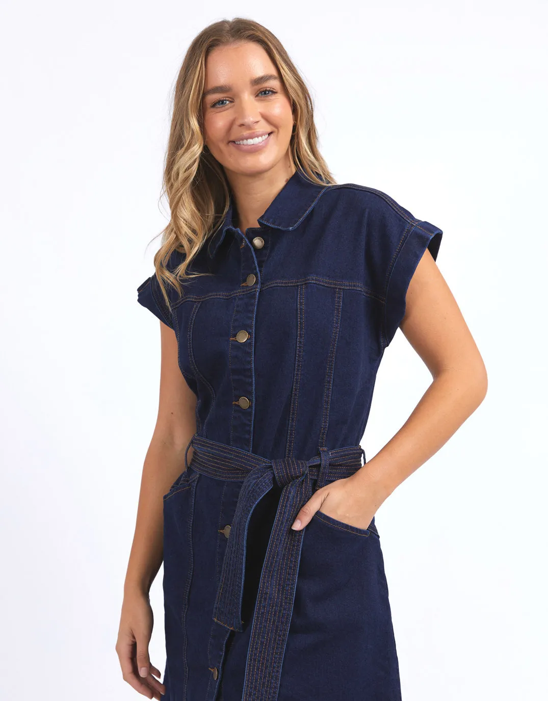 Heidi Dress - Dark Blue Denim