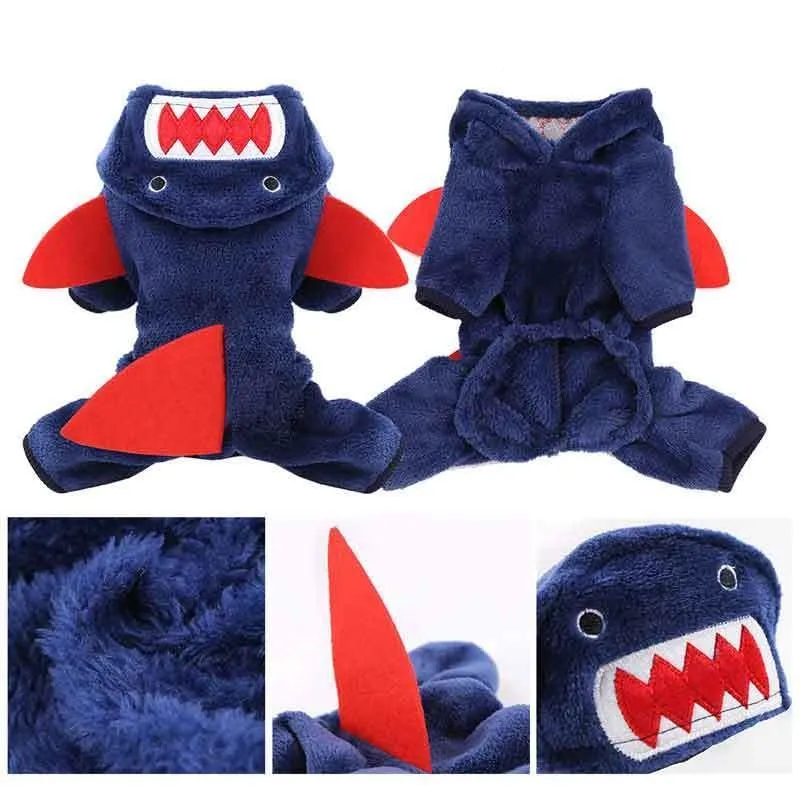 Hooded Baby Shark Plush Dog Pet Costume