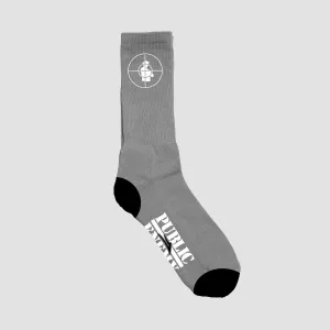 Lakai X Public Enemy Sniper Logo Socks Grey/Black