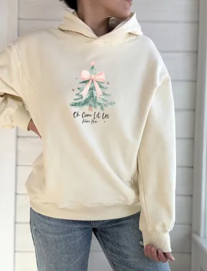 Let Us Adore Him Pink Hooded Sweatshirt