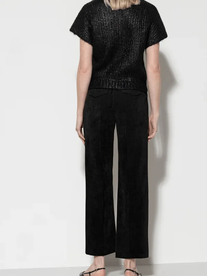 Luisa Cerano Cord Wide Leg Trousers In Black 608690 3556 Col 001