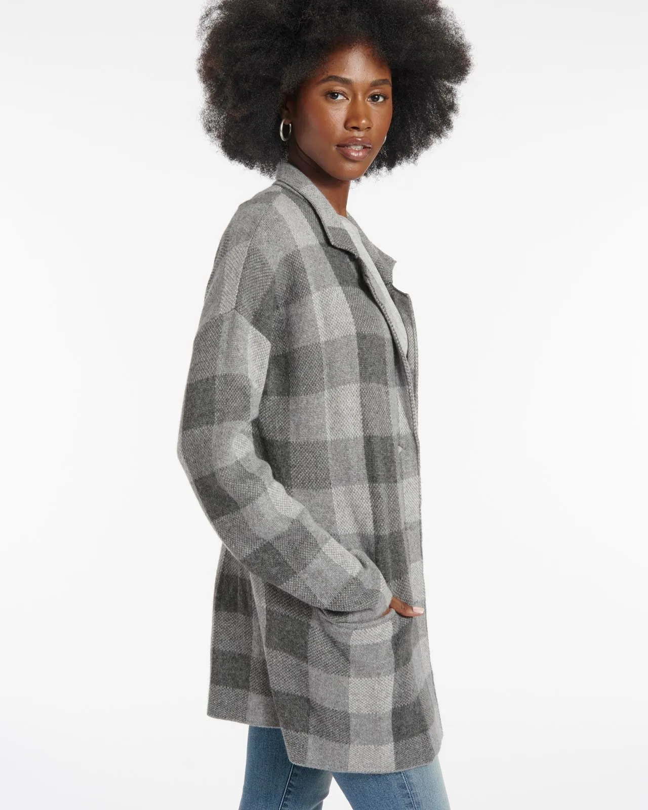 Meli Plaid Coatigan