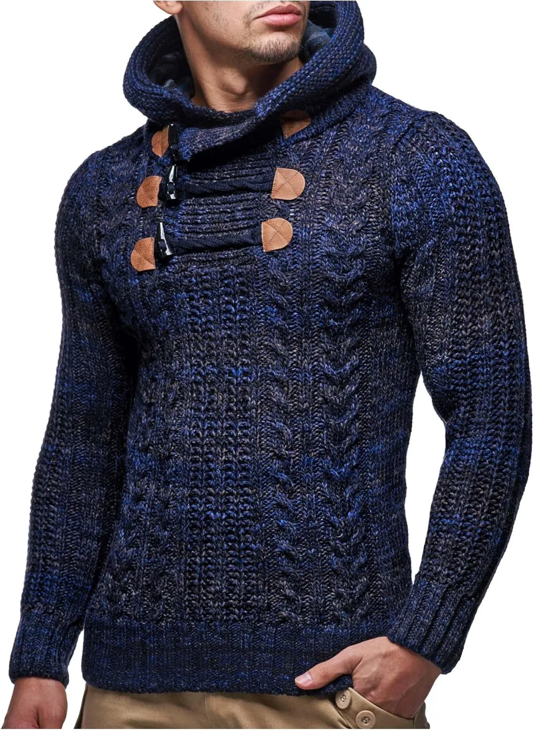 Men's Slim Fit Long-Sleeve Knitted Hoodie | Essential Winter Sweater