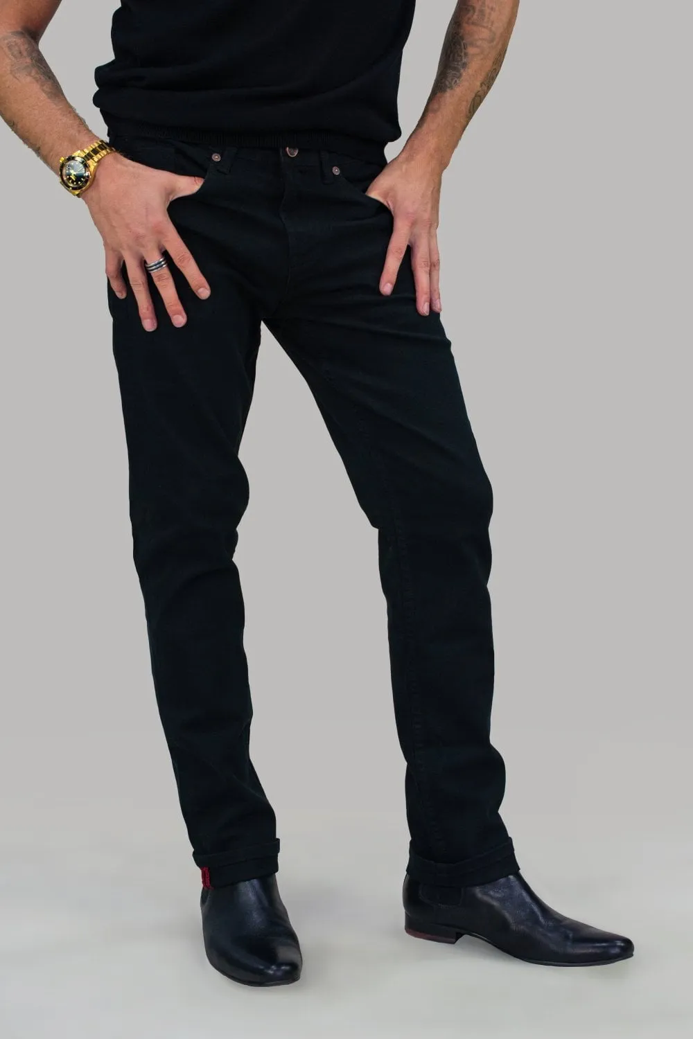 Milano Black Long Stretch Denim Jeans