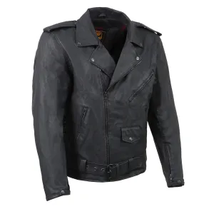 Milwaukee Leather MDM1020 Men's Black Classic 'Waxed' Motorcycle Denim