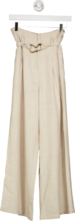 MOTF Beige Wide Leg Trousers UK M