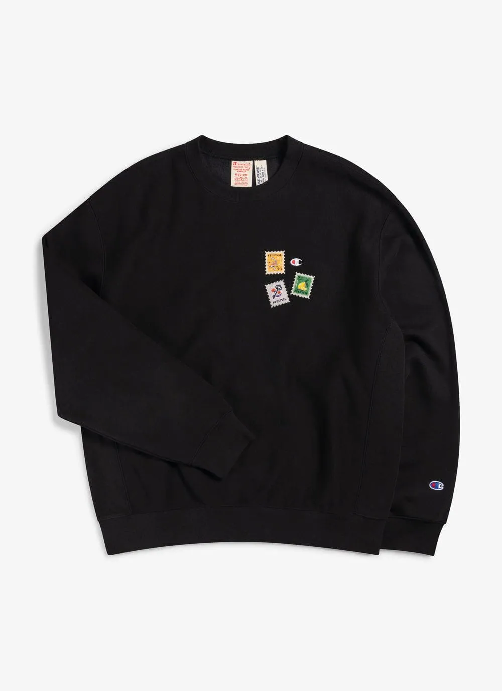 Perci-Post Stamps Sweatshirt | Champion and Percival | Black