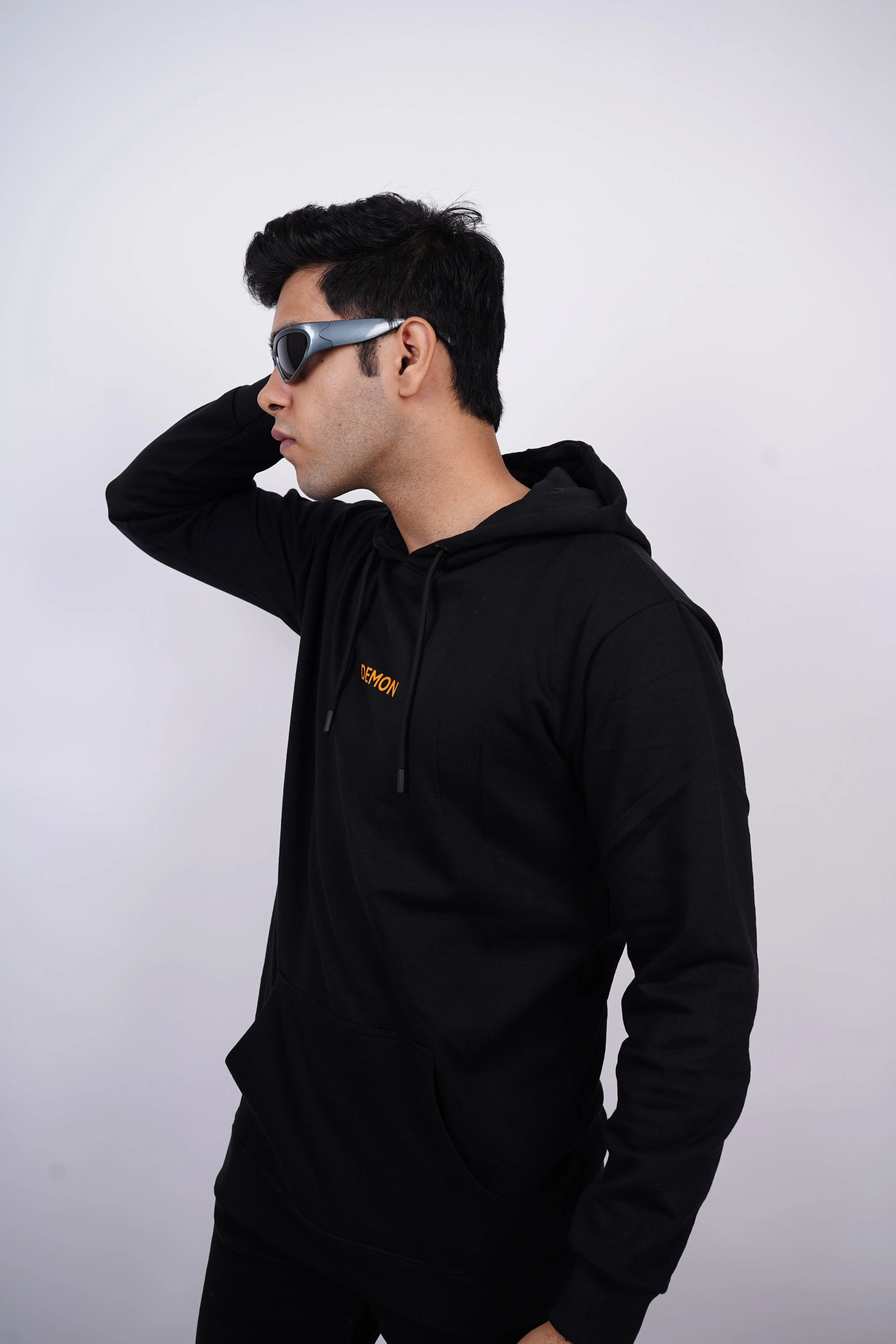 "Demon" Relaxed Fit Black Hoodie for Men By Demon Wear