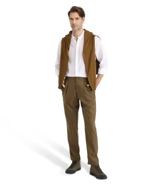 Rare Rabbit Men Tula Light Olive Cotton Fabric Relaxed Fit Elasticated Waistband Plain Trouser