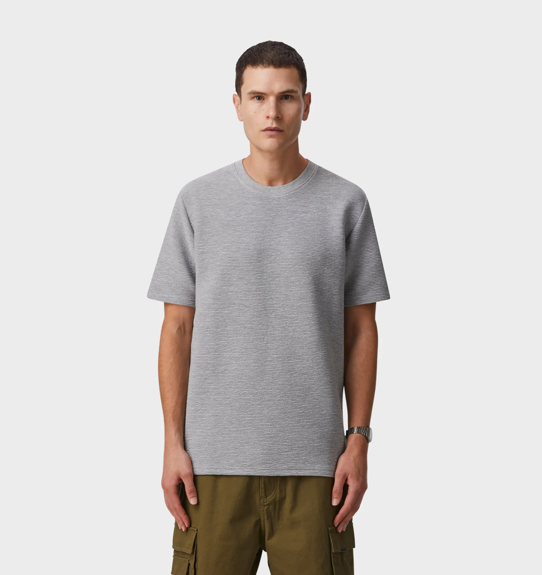 Ridged Chester Tee - Vintage Grey