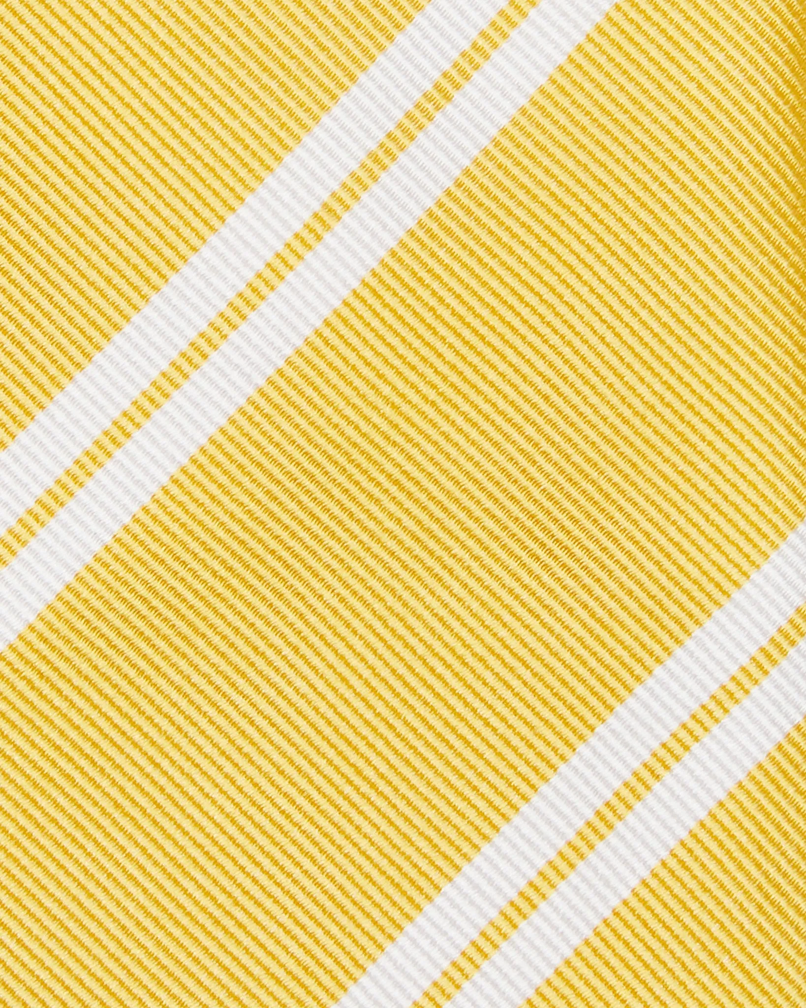 Silk Woven Tie in Butter/White Double Stripe